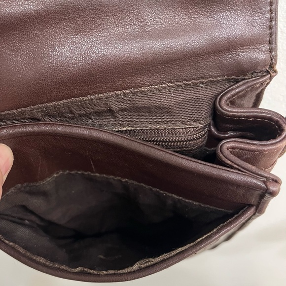 Brighton Vintage One World Chocolate Brown Woven Leather Crossbody Bag - Picture 7 of 13